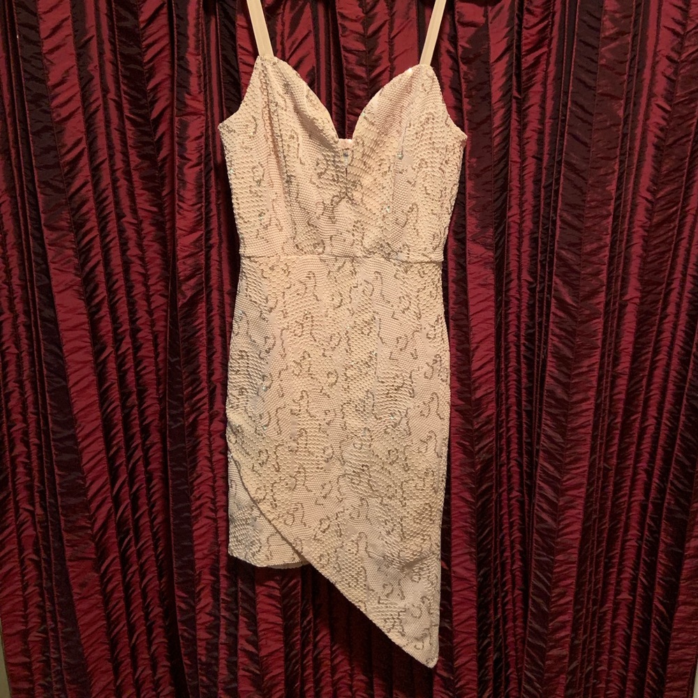 Sparkly Blush Textured Charlotte Russe Dress